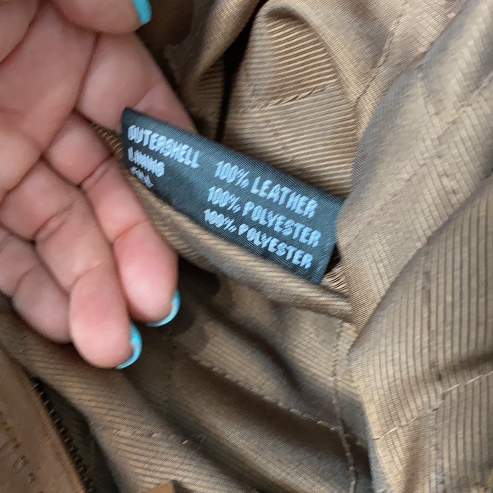 Whetblu brown leather jacket with hood - Picture 6 of 10